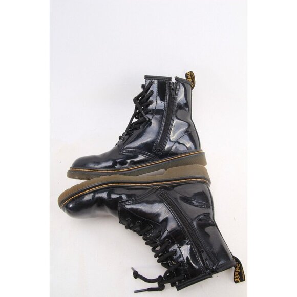 Dr. Martens 1460 Y Patent Leather Boots Black Lace Up Combat Sz EU 37 US 6 - Picture 8 of 16